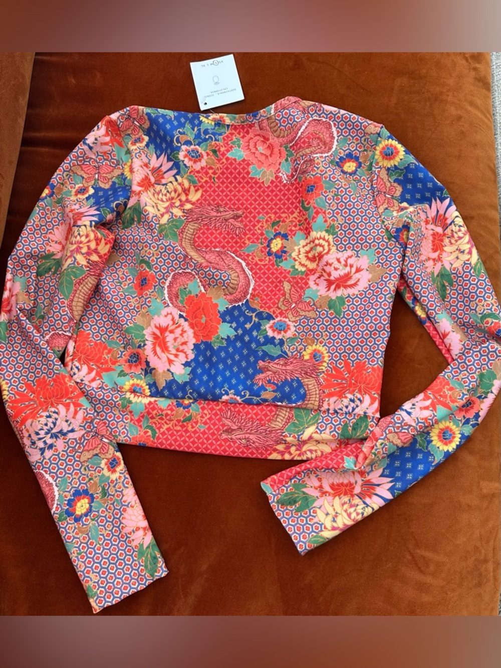 Skatie Swim Los Angeles NWT 3 Piece Swim Set Dragon Flowers Size Small - Picture 7 of 11